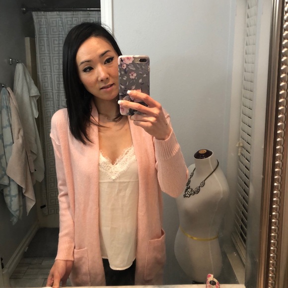 NWT! Open Front Pink Cardigan With Pockets - Picture 3 of 10